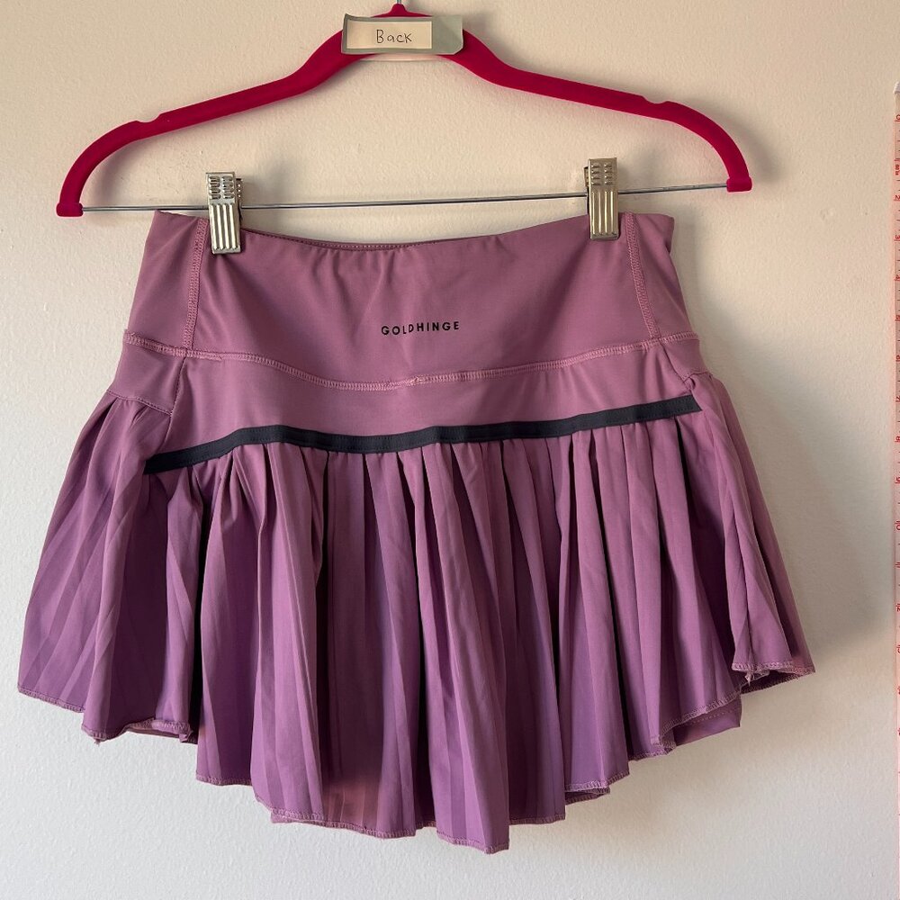 Gold Hinge Purple Pleated Tennis Skirt | Size M